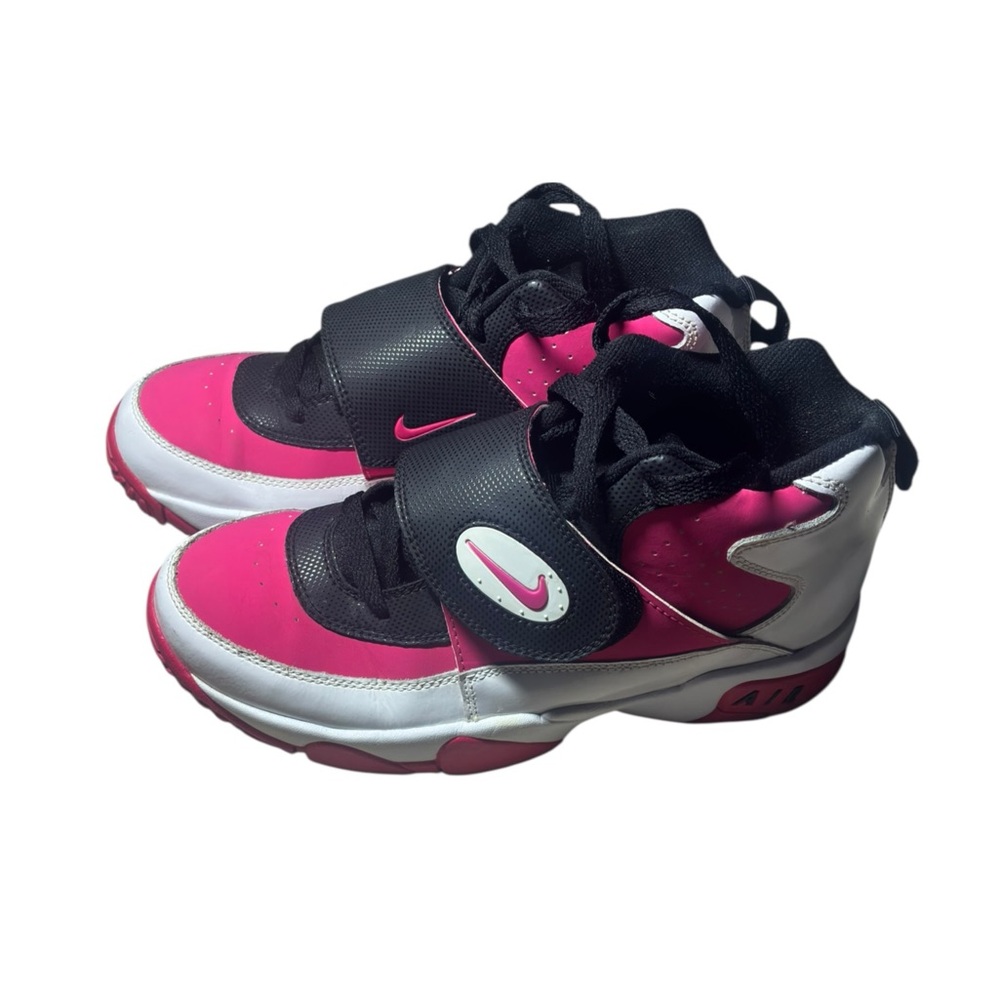 Nike Air Basketball Shoes Women’s 6.5 Pink Black White Strap Sneakers Athletic